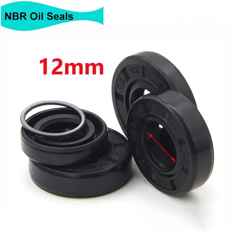 2/5/10pcs Black NBR Oil Seals ID12mm TC-12*19/20/21/22/23/24/25/26/28/30/32/35*5/6/7/8/10 Nitrile Rubber Shaft Double Lip Gasket