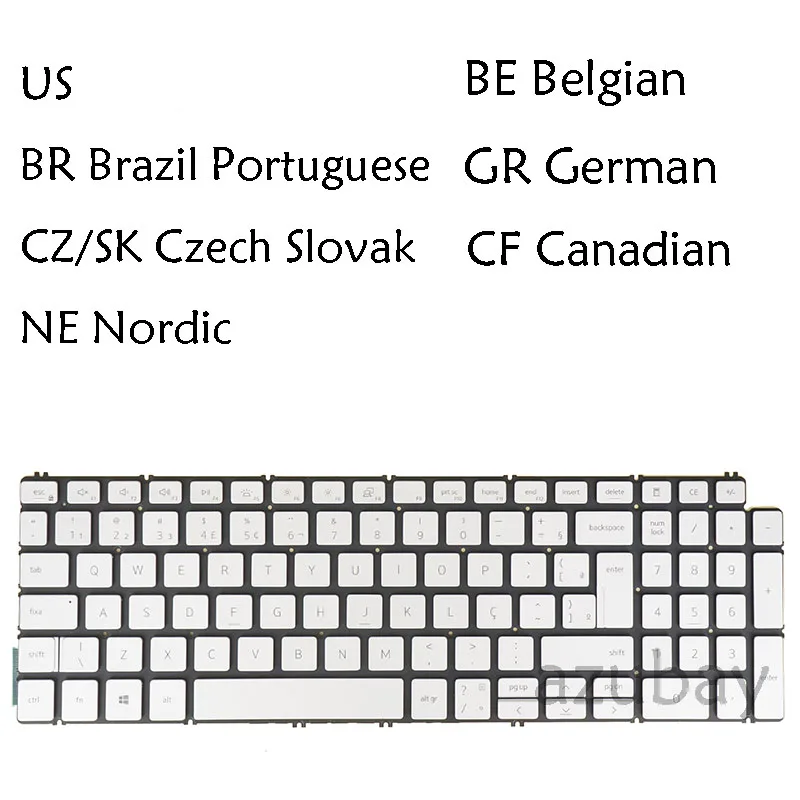 Laptop Keyboard For Dell Insprion 5584 5590 5593 5594 5598 7590 7791 7590-7591-2 in 1 05XT2X CNY US BR CZ/SK NE BE GR QWERTZ CF