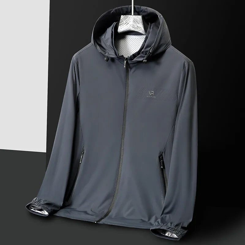 

Летняя спортивная одежда для защиты от солнца, мужская тонкая верхняя одежда с капюшоном, дышащая хлопковая повседневная одежда для отдыха