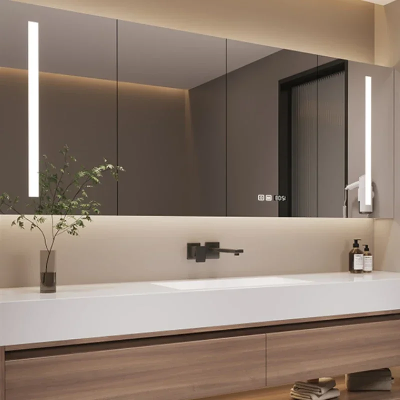 خزائن الحمام المرحاض مفتوحة الفاخرة مرآة خزانة الرف الزاوية الحديثة الطب Badkamer Kast أثاث الحمام TD50BC #6