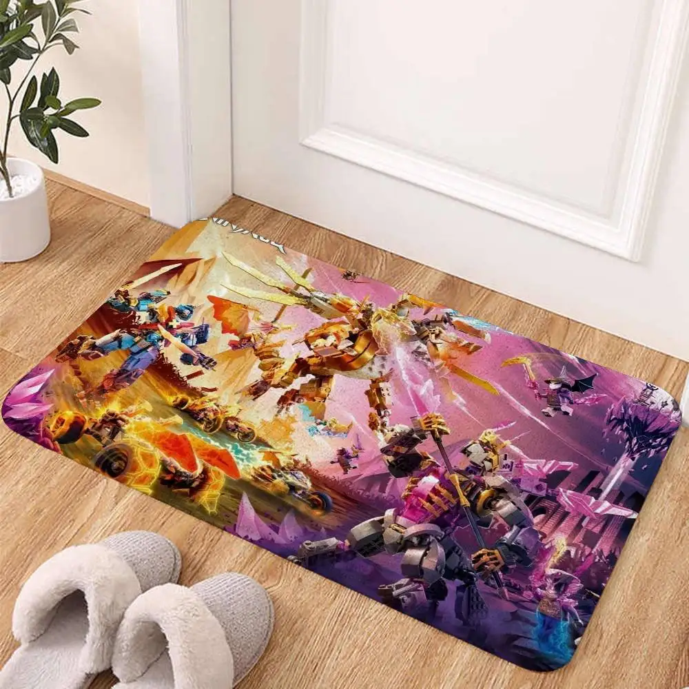 L-Lego N-Ninjago M-Masters Of S-Spinjitzu Teppich, rutschfeste Matte, Heimdekorationsmatte, Eingangstürmatte, kratzfeste Türmatte