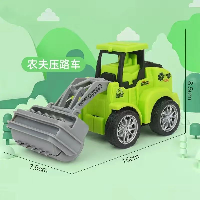 Engineering Vehicle Toys Press Sliding Simulation Excavator Bulldozer Doll Children Model Educational Toy Kids