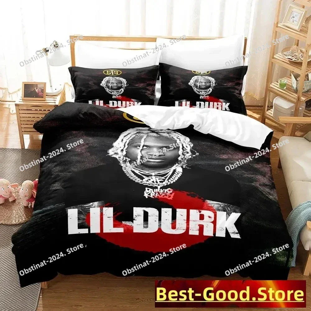 

2025 Lil Durk Bedding Set Single Twin Printed Bed Set With Pillowcase Bed Duvet Cover Soft Single Double Queen Super King Size