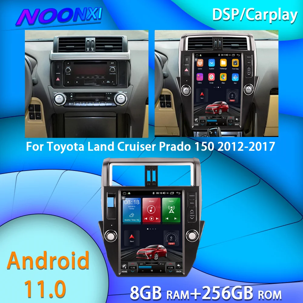 

8G + 256G Android все в одном автомобильный экран Аудио Интеллектуальная система Радио 2 Din видео плееры для Toyota Land Cruiser Prado 150 2012 +