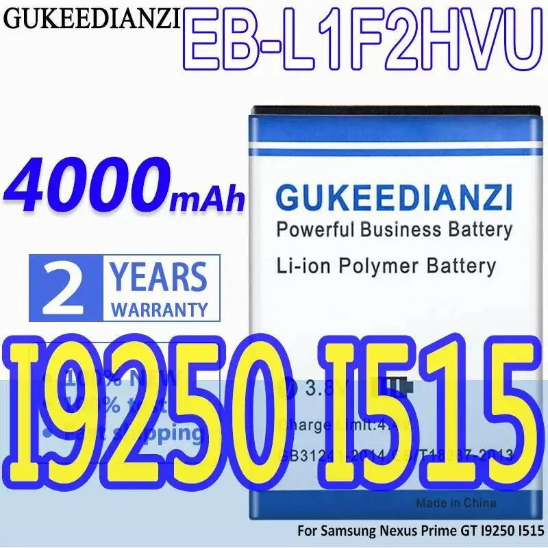 

Safe EB-L1F2HVU Long Lasting Mobile Phone Battery For Samsung Nexus Prime GT I9250 I515 EB L1F2HVU 4000Mah