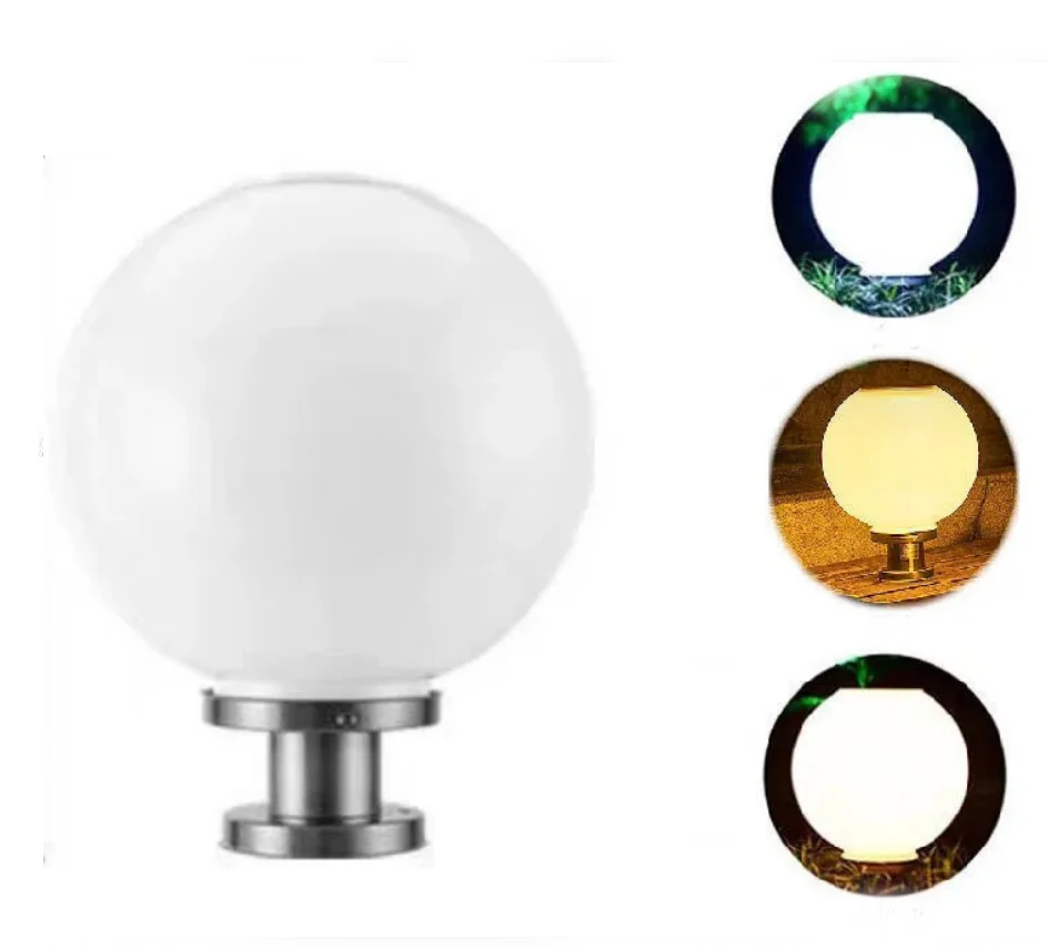 Outdoor Solar Post Lights IP65 with Remote Stainless Steel Fence Pedestal Column Pillar for Patio
