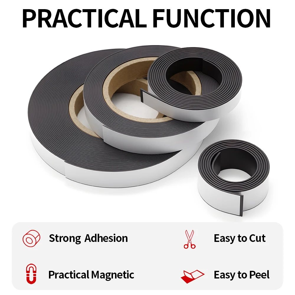 1/2/5/10 Meter Rubber Magnetic Tape for Fridge Photo Posters & Labels Magnetic Self-Adhesive Tape Strong Flexible Magnet Stripe - Detail 1