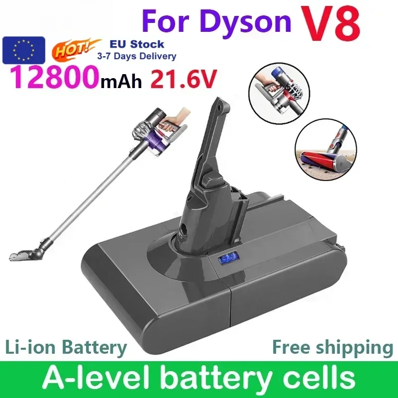 Batterie 21,6 V pour aspirateur Dyson V8 Absolute V8 Animal Li-ion SV10, batteries rechargeables pour aspirateur Dyson