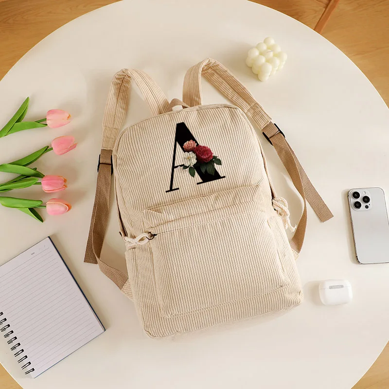 

Новинка 2026, рюкзаки «Снова в школу», трендовый графический цветочный алфавит A-Z, модный тренд, уличный дорожный рюкзак на молнии, рюкзак для ноутбука