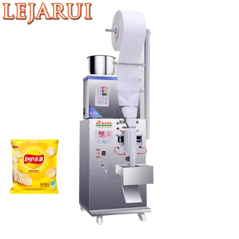 آلة التعبئة الأوتوماتيكية ذات الختم ثلاثي الجوانب، معدات تعبئة السدادة المثبتة لأطعمة الشاي يمكن وضعها يدويًا في آلة التعبئة