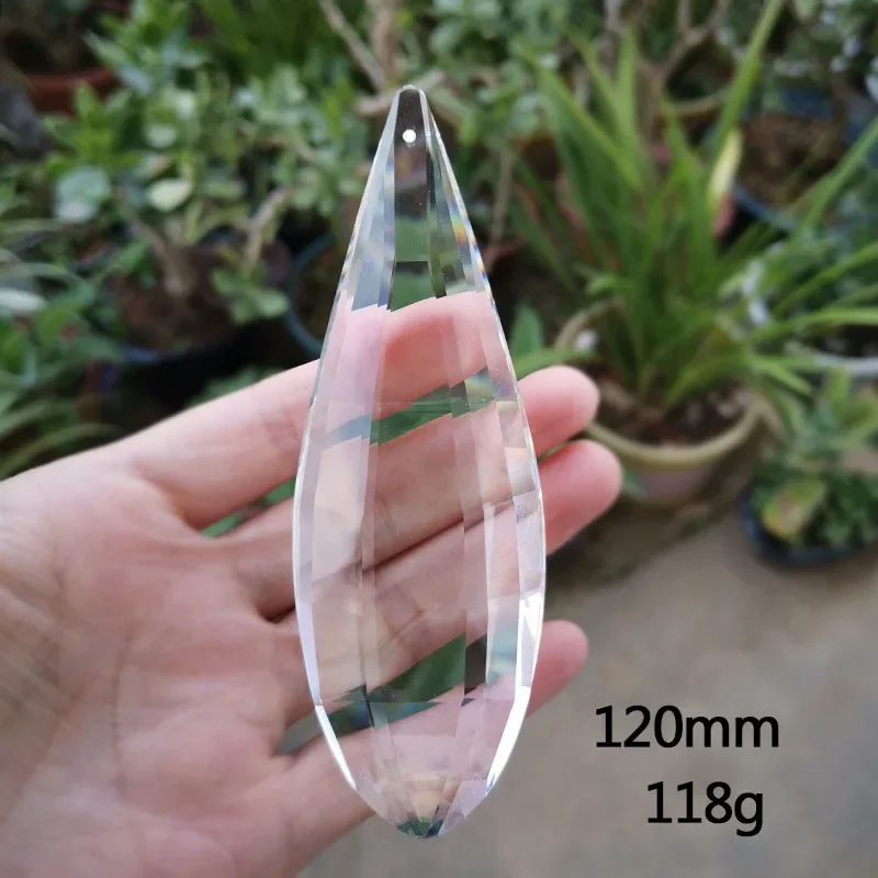 1pc 120mm Hanging Suncatcher Pendant Crystal Prism Chandelier Parts Home Garden Decoration Ornaments Xmas Figurine Sun Catcher