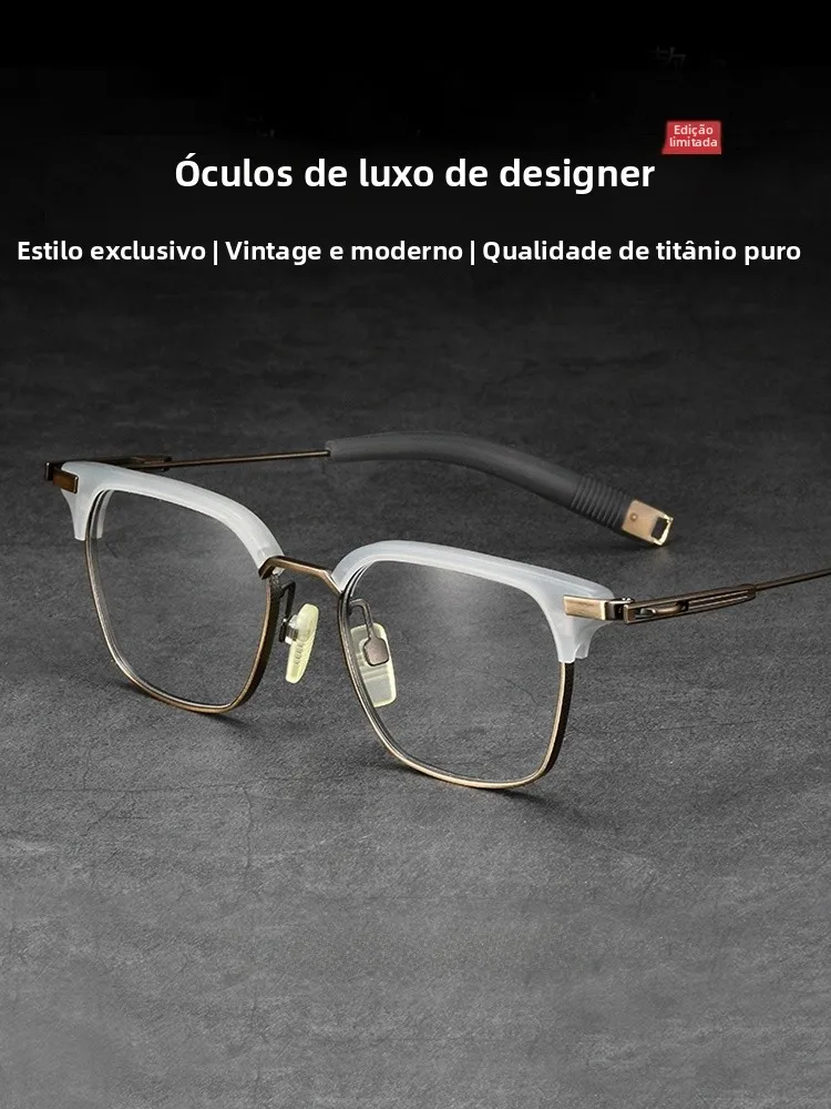 ultra-light-pure-titanium-semi-framed-men's-glasses-frame-retro-myopia-eyeglass-frame-style-big-face-japanese-style