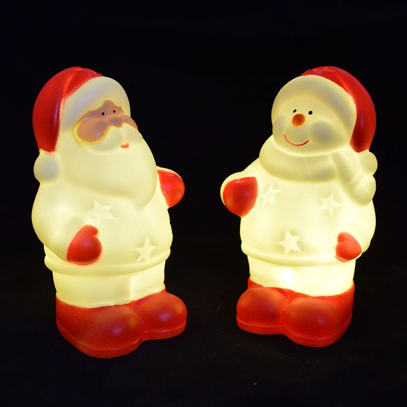 Creative Glowing Christmas Snowman Night Light Cartoon Cute Doll Father Christmas Glow Toys Home Desktop Decoration Holiday Gift