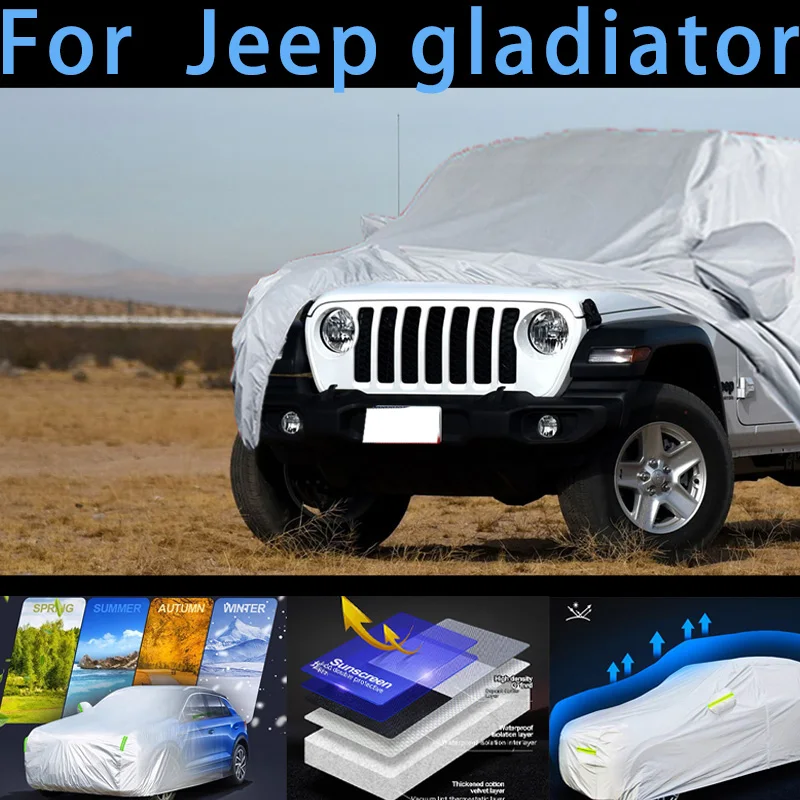 

For Jeep gladiator Outdoor Protection Full Car Covers Snow Cover Sunshade Waterproof Dustproof Exterior Car cover protection