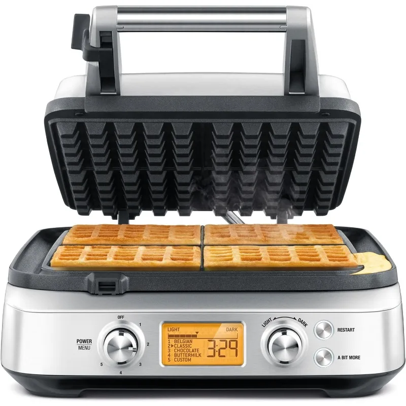 Slimme Wafelmaker Met 4 Plakjes, Zilver