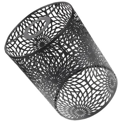 गढ़ा लोहे का खोखला लैंपशेड आधुनिक सजावटी लोकप्रियता दीवार डेस्क लैंपशेड टेबल के लिए काला बड़ा 6 best sales काले धातु लैंप शेड - №1