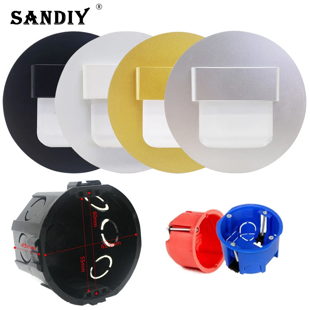 SANDIY Luzes de parede Candeeiro de parede embutido Luzes de noite Sensor de movimento Luz de escada para escada de escada para dormitórios