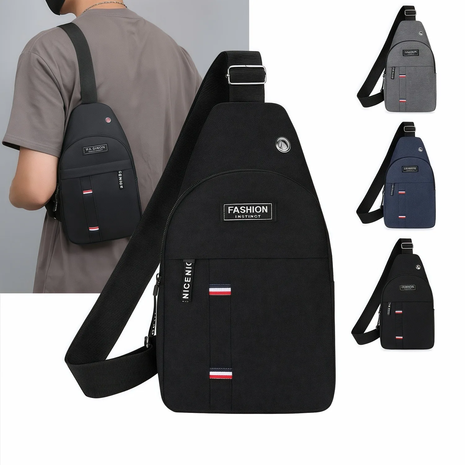 Bolso bandolera para hombre, riñonera ligera y ajustable para gimnasio, correr, viajes al aire libre, senderismo FU