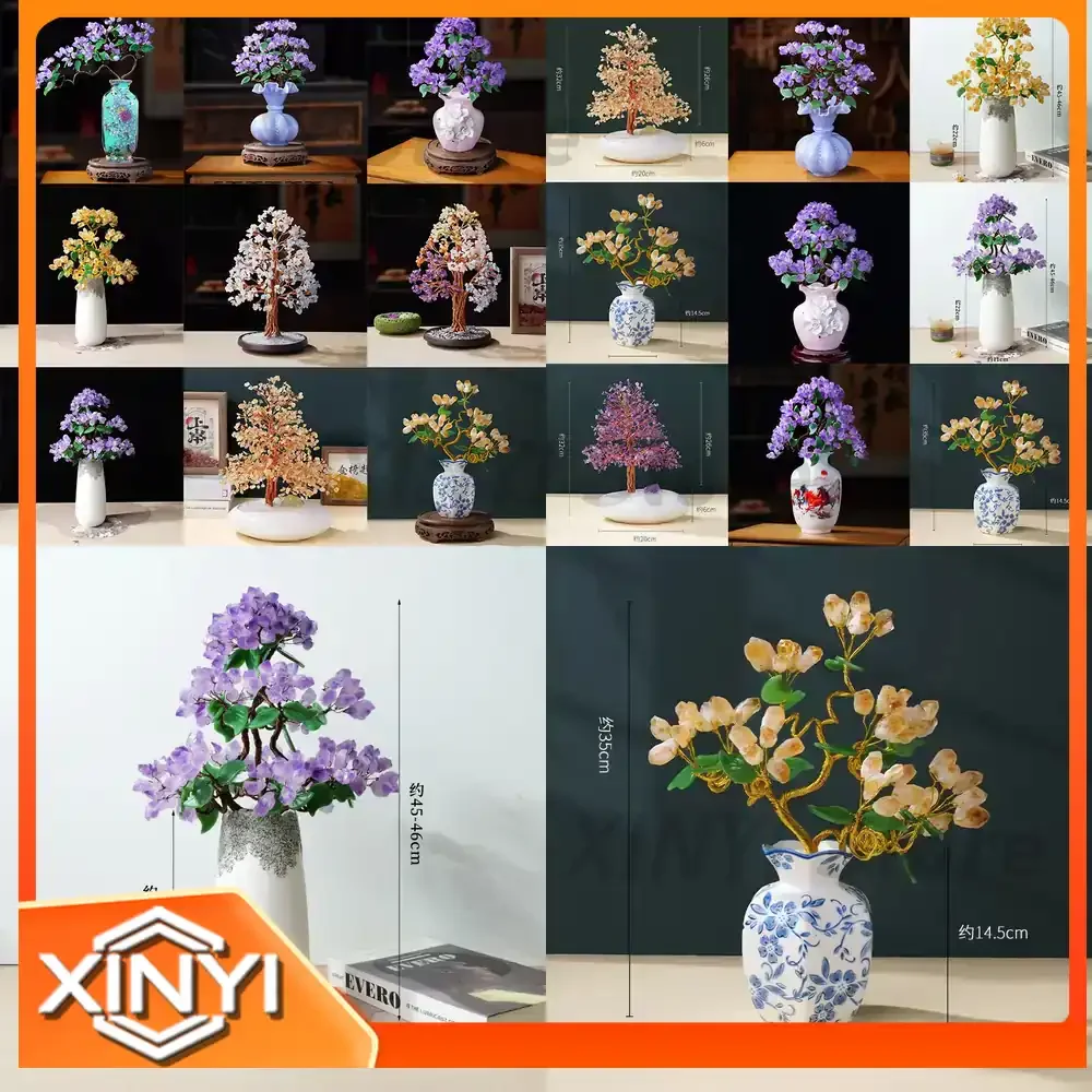 Natural Citrine Crystal Tree for Wealth Attraction Decorative Ornament for Business Opening and Store Decoration