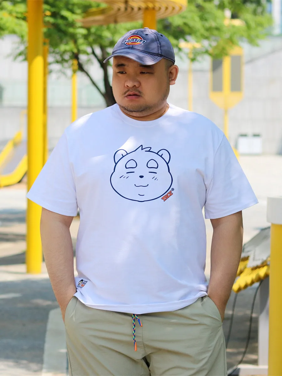 

Cute Bear Cotton T-Shirt, Male Oversize Summer Short Sleeve Tee Soft Breathable Loose Fit Plain T shirt, Print Casual Top XL-4XL