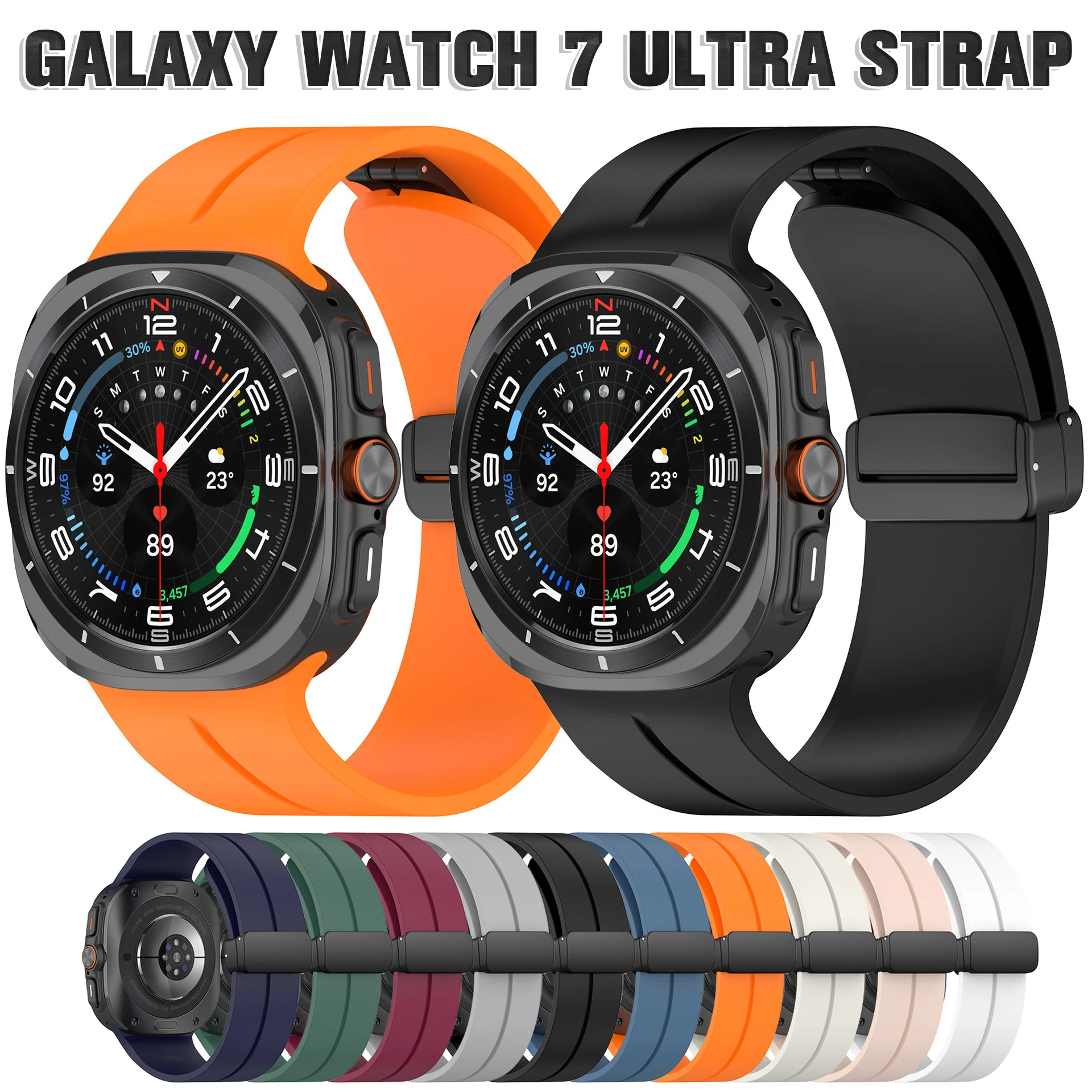 

Silicone Magnetic Buckle Band for Samsung Galaxy Watch 7 Ultra 47mm Sports Loop Straps No Gaps Bracelet for GALAXY 7 ULTRA 47MM