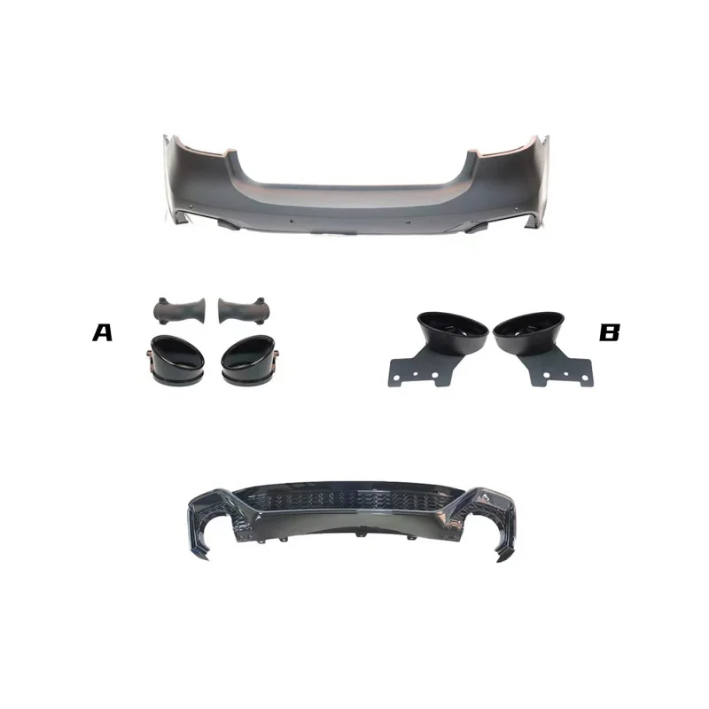 

Suitable for Audi A7 2019-2024 Upgrade RS7 Style Rear Bumper Assembly Diffuser With Tail Pipe Auto Body Kits