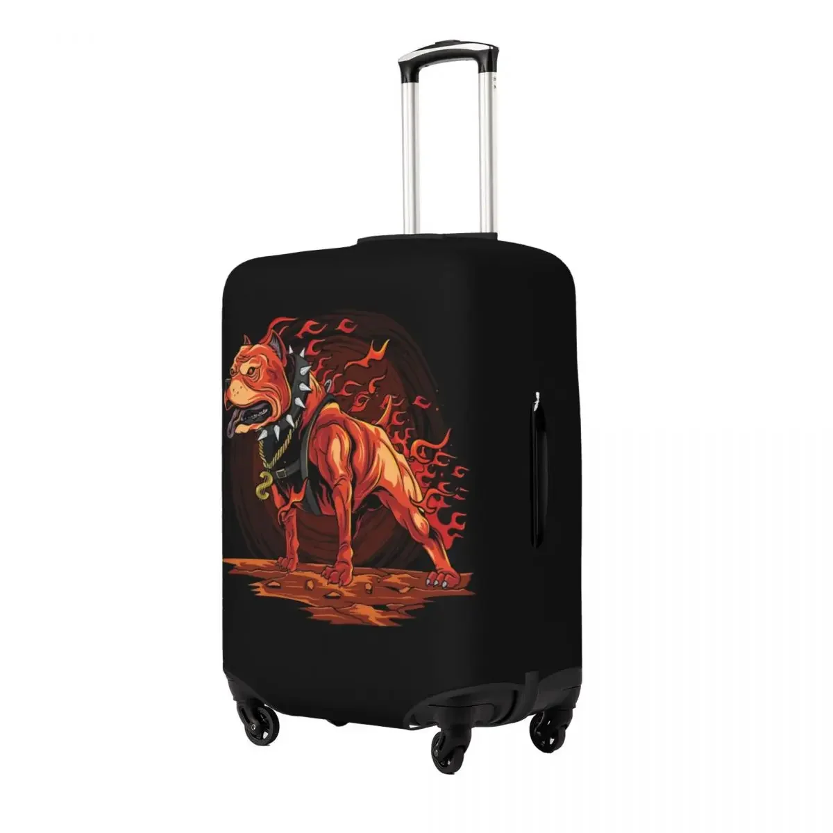 Dog Pitbull From Hell Artwork Vector Print Luggage Protective Dust Covers Elastic Waterproof  Suitcase Cover Travel