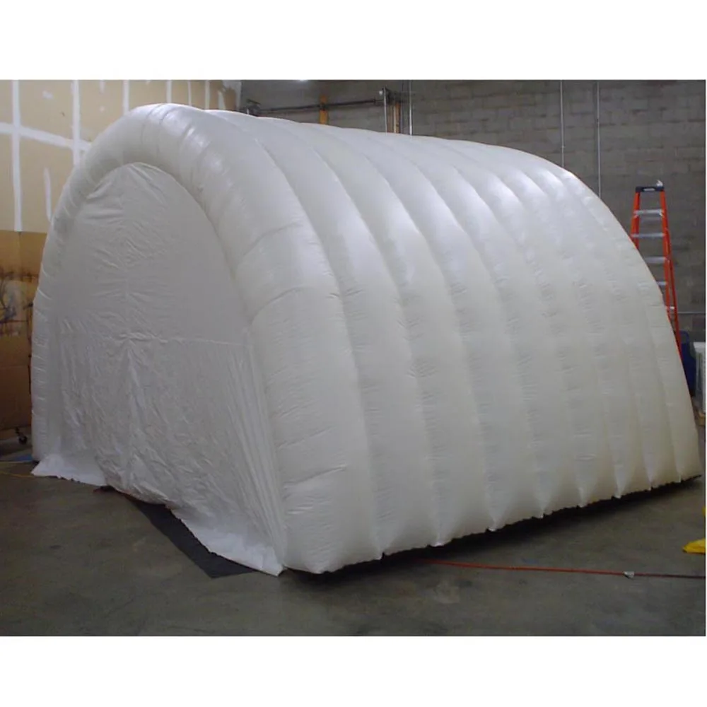 Fantasty 4x4.5x2.7m white inflatable tunnel tent with LED entrance tunnel for party events