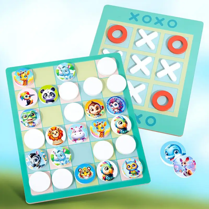 Tic-Tac-Toe Tischs piel Schach Brettspiel 2-in-1 Party Memory Spiel für Kinder