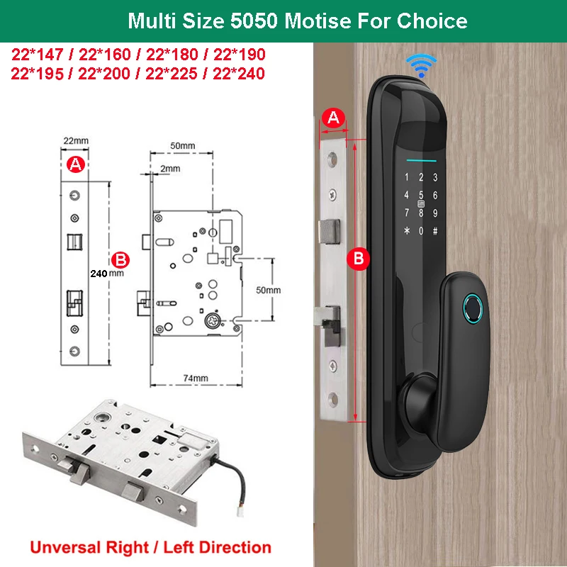 TTlock App Smart Door Lock Bluetooth Tuya Wifi Fingerprint Smart Card fechadura eletronica Home Office Intelligent Digital Lock