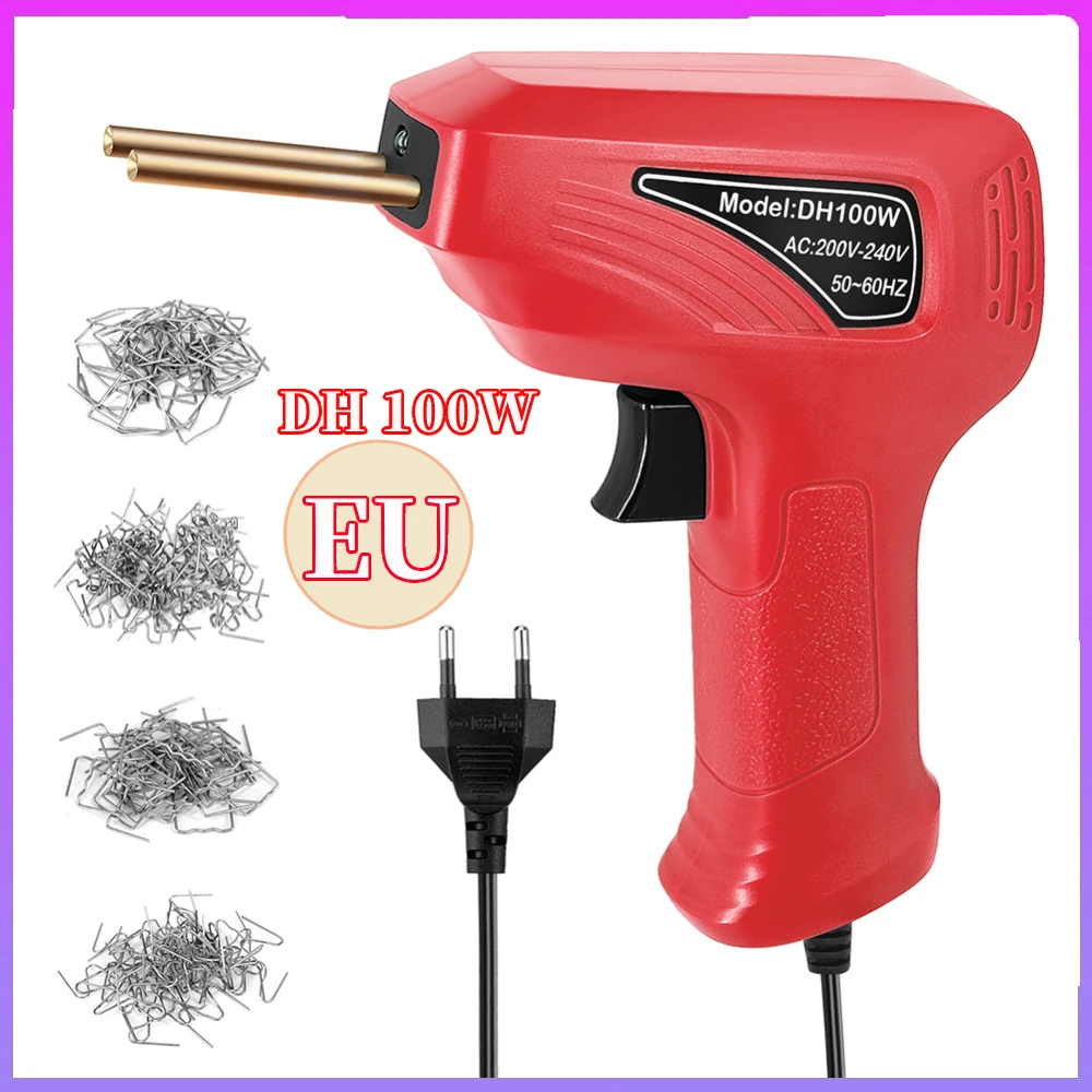 

Горячий степлер 100 Вт, сварочный аппарат для пластика, инструмент для ремонта автомобилей и набор гвоздей, автобампер, паяльник, скобы, тепловая пушка, сварочный аппарат для пластика, ЕС