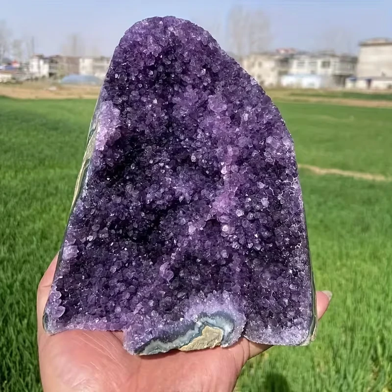 Natürlicher Amethyst-Kristall, Cluster, Heilkristall, Präsentationsstück, lila Kristallgitter, therapeutische Kristalldekoration – Detail 7