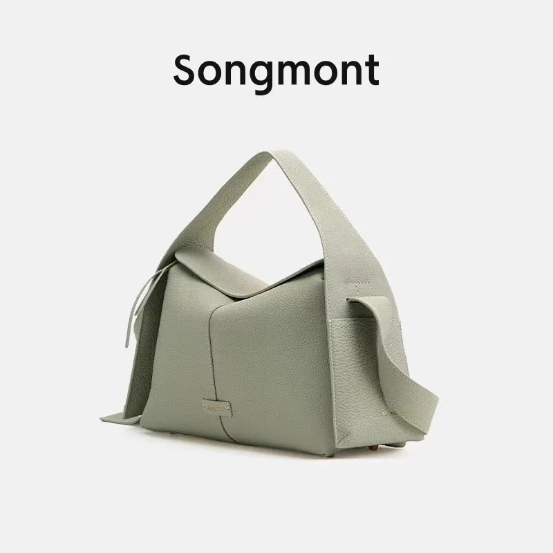 Songmont hanging ear series eaves bag designer new head layer cowhide commuter handheld crossbody hobo bag