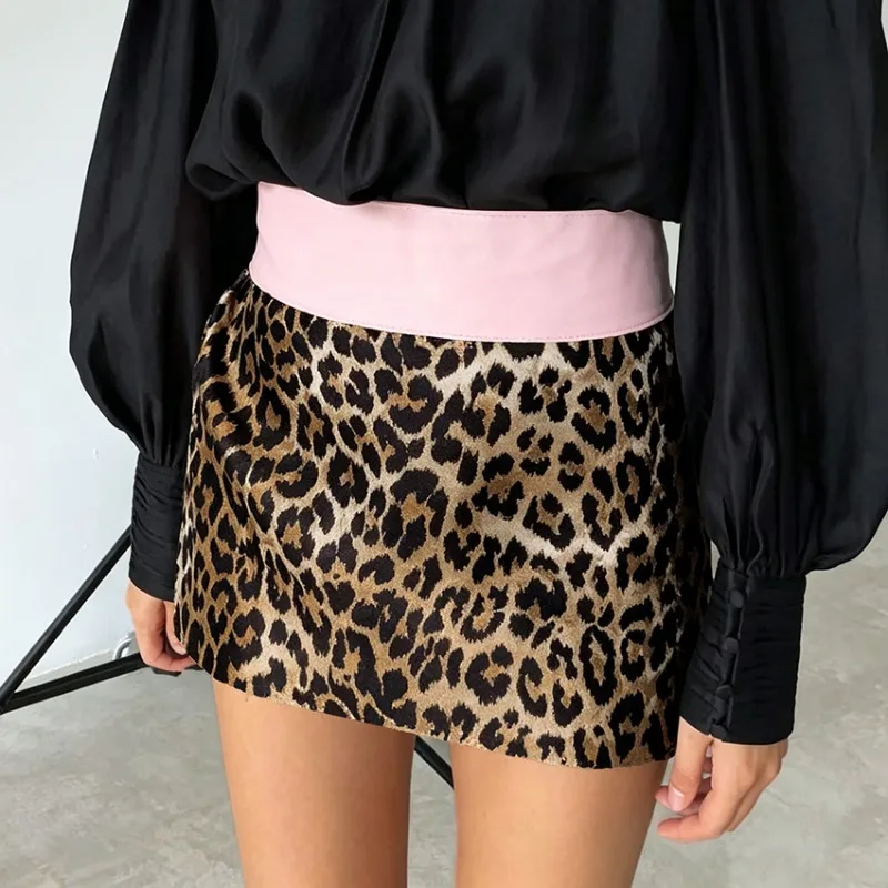 Talenza Sexy Leopard Print Skirts Women's Fashion High Waist Casual Style Bodycon Slimming Skirts New Autumn Collection Clothing