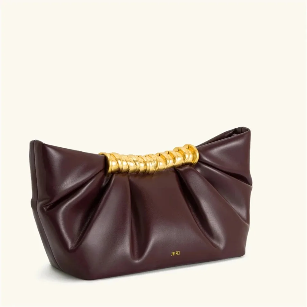 كيس حديث جديد على شكل bandoulière plissé French Le Ya، 2025 كيس صغير على شكل bandoulière avec chaîne en metal، كيس مأدبة إليغانت #4