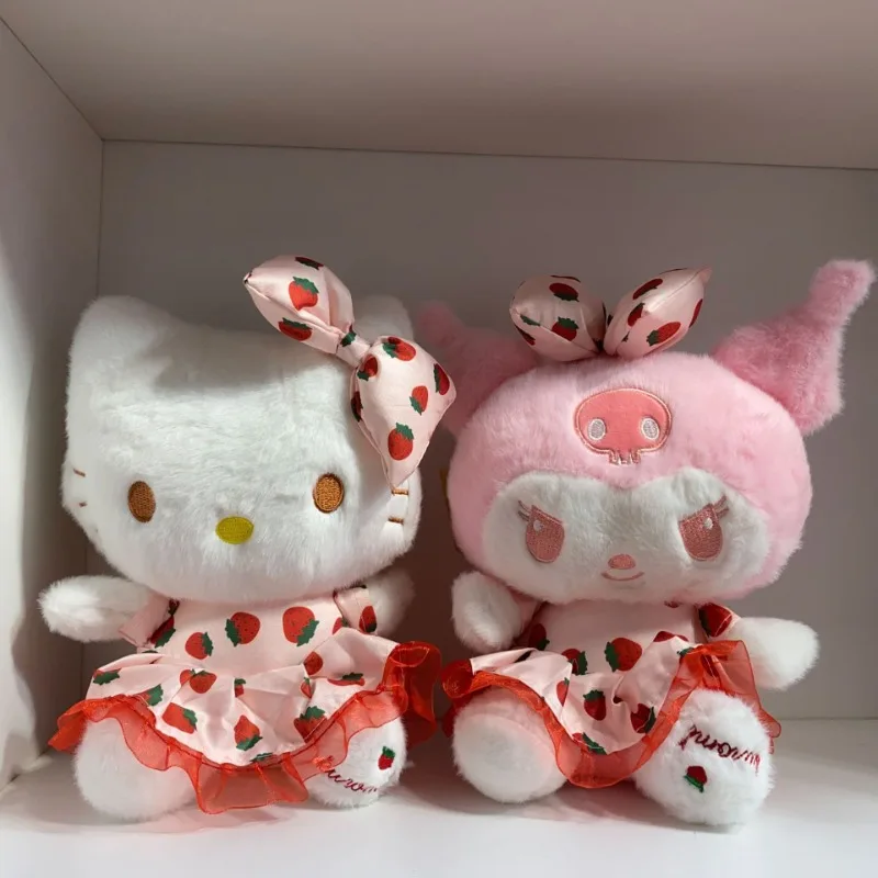 

25 см новая юбка Sanrio Kuromi плюшевая игрушка мягкая аниме милый мультфильм Hello Kitty Cat подушка кукла детская прекрасная одетая плюшевая игрушка KT