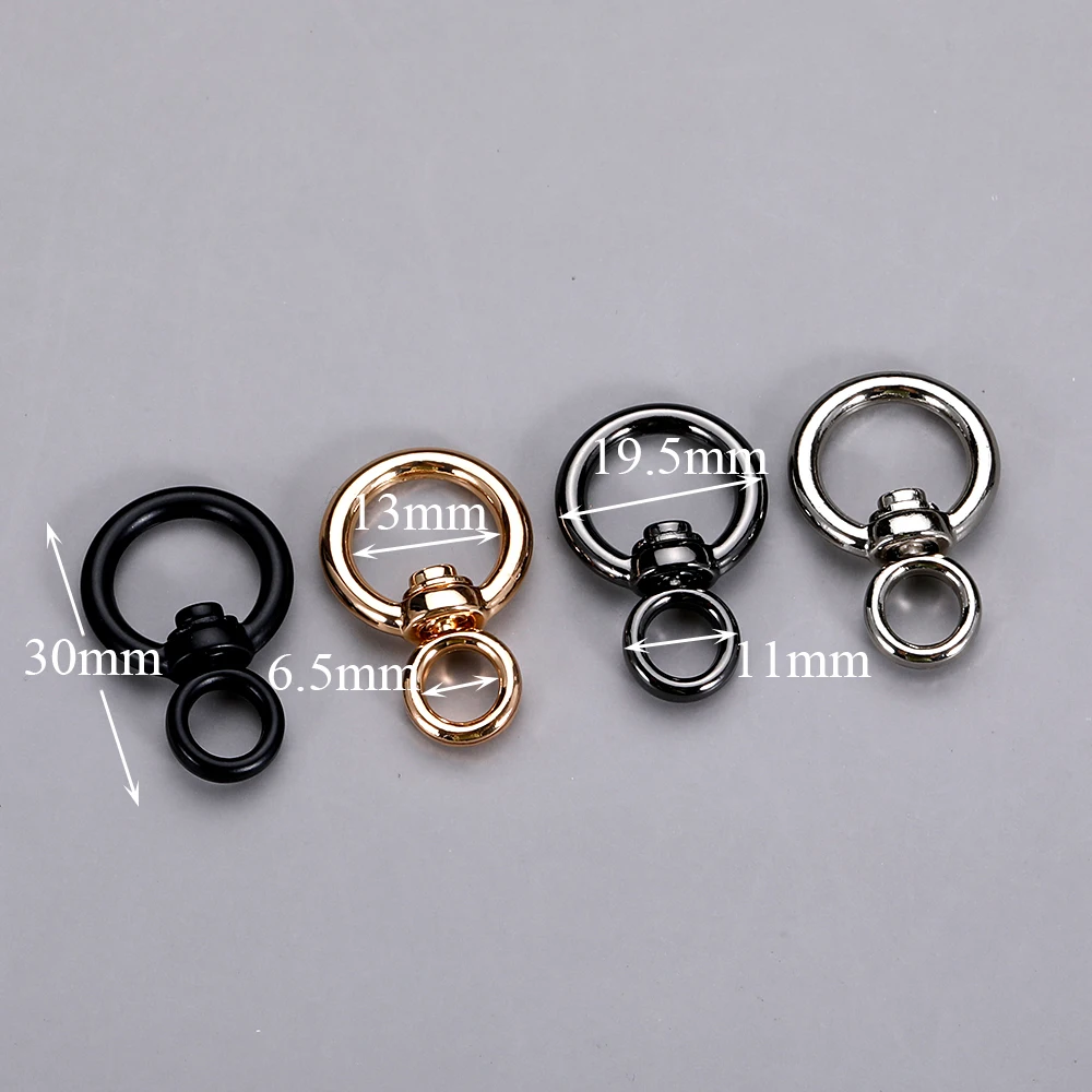 5pcs Round Connector Double-ring Rotatable Keychain Accessories for DIY Car Keychain Making Key Rings Multifunctional Ring