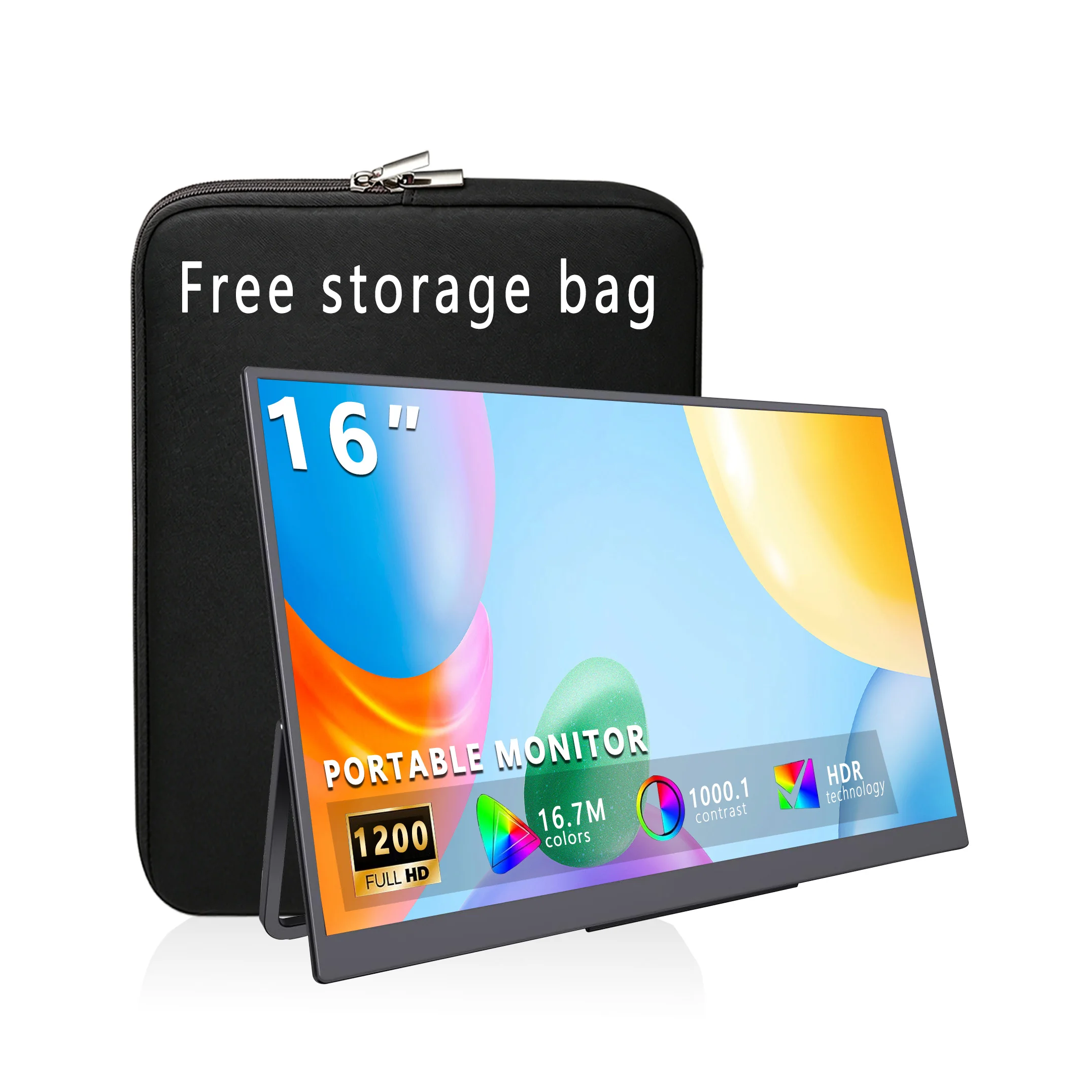 AHXJKA 16 Inch 144HZ Portable Monitors 1920*1200P 100%sRGB With Type-C Mini HDMI For Laptop Phone PS4/5 XBox Mac TV PC Switch