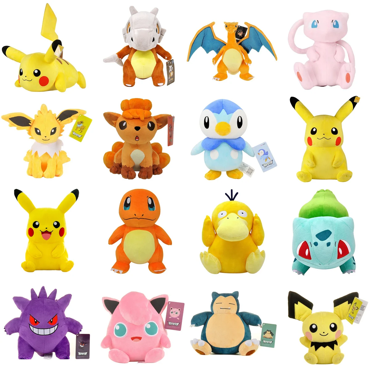 23-35CM POKEMON Original Pikachu Genuine Plush Toy Doll Gengar Snorlax Squirtle Charizard Kawaii Plush Cute Cartoon Christmas