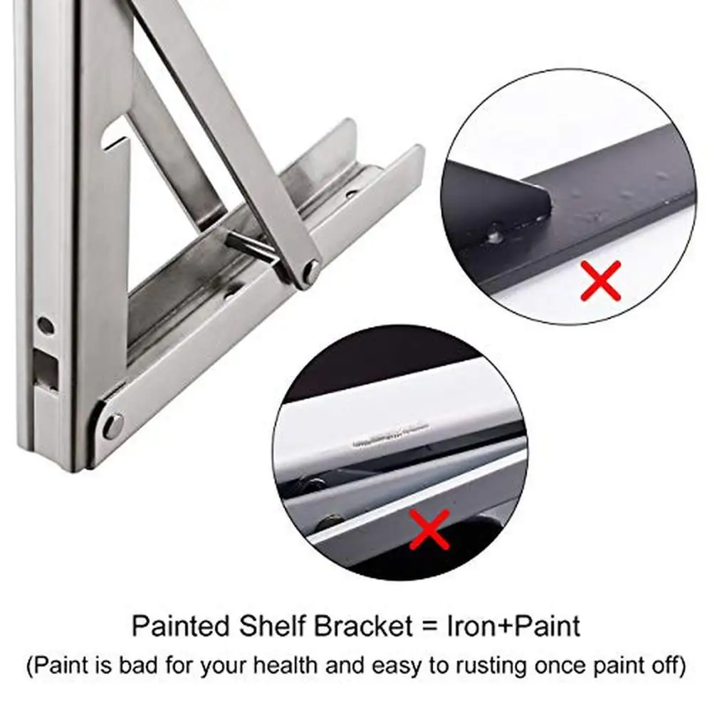 Heavy Duty Stainless Steel Folding Shelf Brackets 24