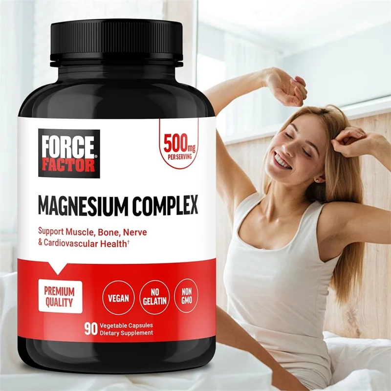 Magnesium Complex Capsules - Reduce Leg Cramps and Pain, Soothes Nerves, Brighten Skin Tone, Support Muscle, Bone, Heart Health