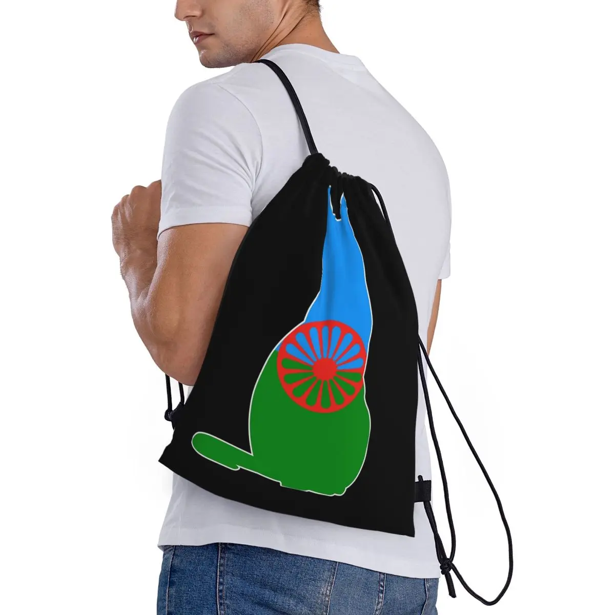 

Рюкзаки с флагом цыганской страны Романи, многофункциональные сумки на шнурке, сумки для обуви, сумки для книг, сумки для путешествий и студентов