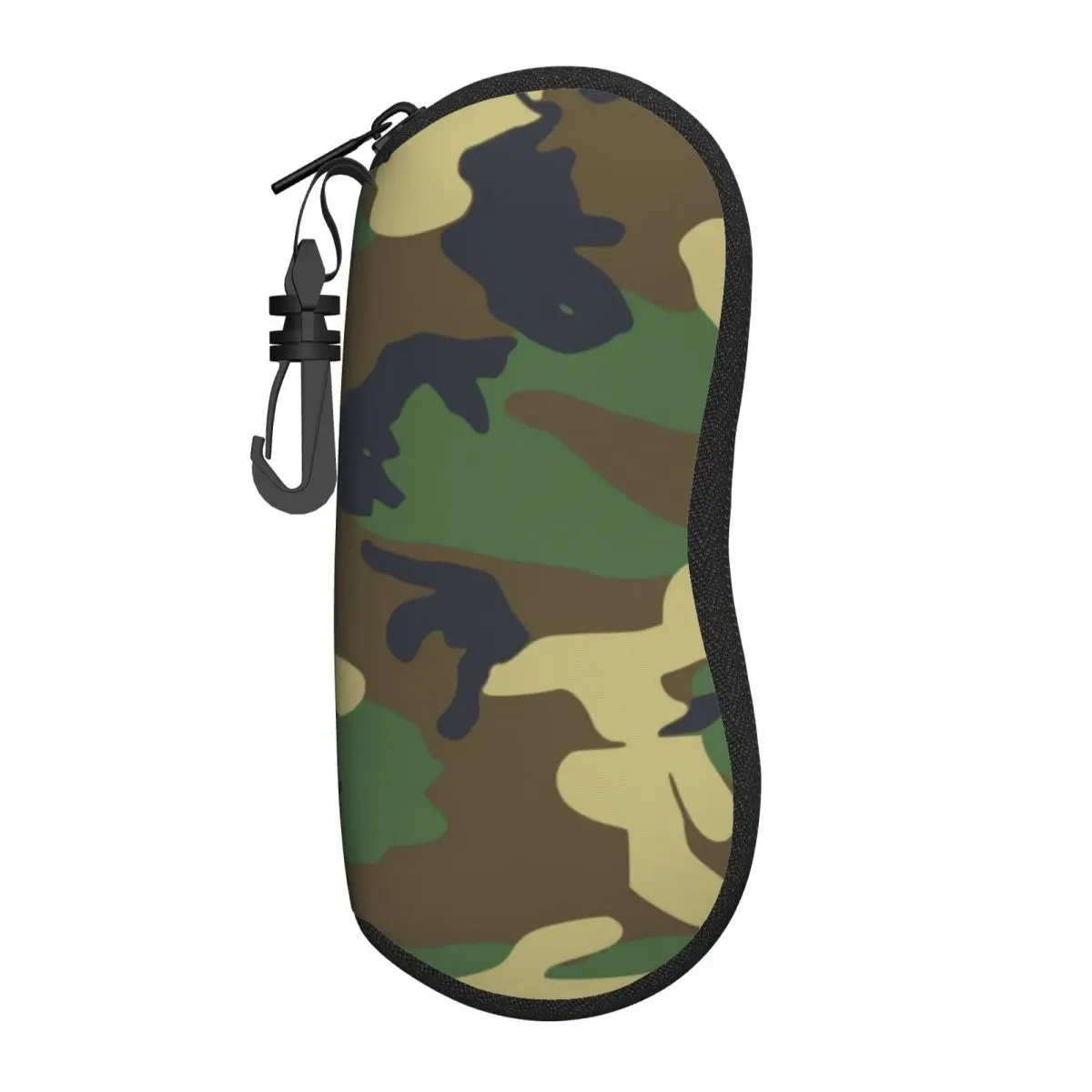 Custom Green And Brown Camo Print Shell Eyeglasses Case Women Men Military Army Camouflage Glasses Case Sunglasses Box Pouch
