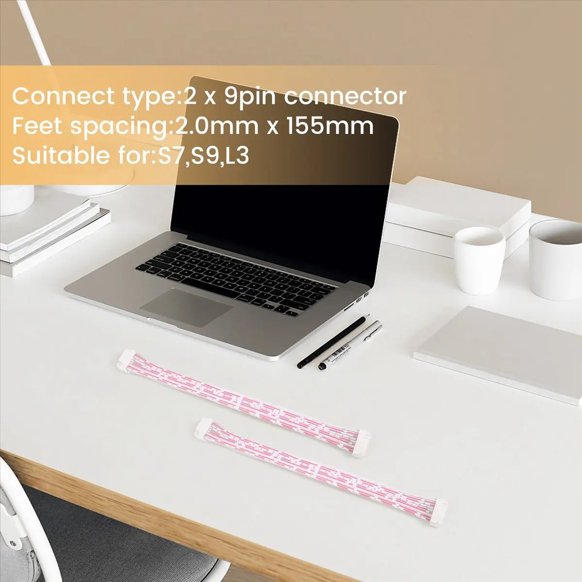 TCE 4Pcs 18Pin Signal Cable 2X9 Pins Miner Connect Date Cable for S9 S7 L3 Machine,Communication Spacing 2mmx155mm