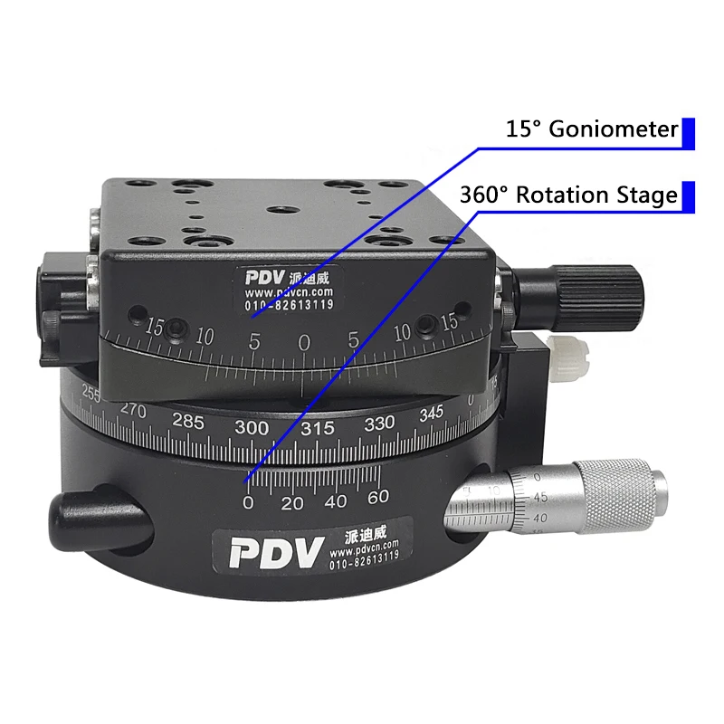 Manual Two Dimensional Combined Stage Radian Tilt Stage Manual 360 Degree Rotary Stage