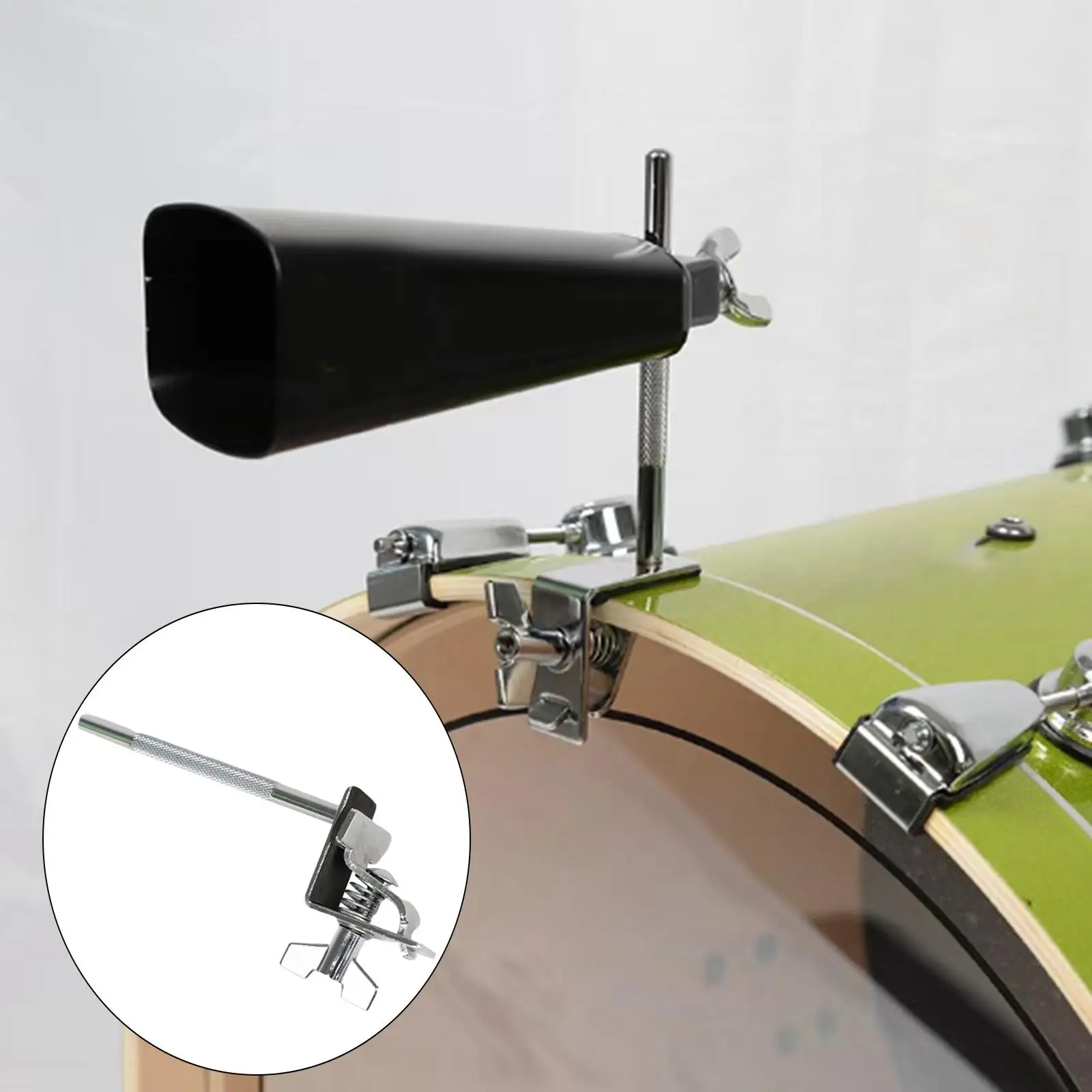 Silver Bass Drum Cowbell Holder Surface Plating Easy Install Durable L Shape Support Bracket for Percussion Assembly Parts