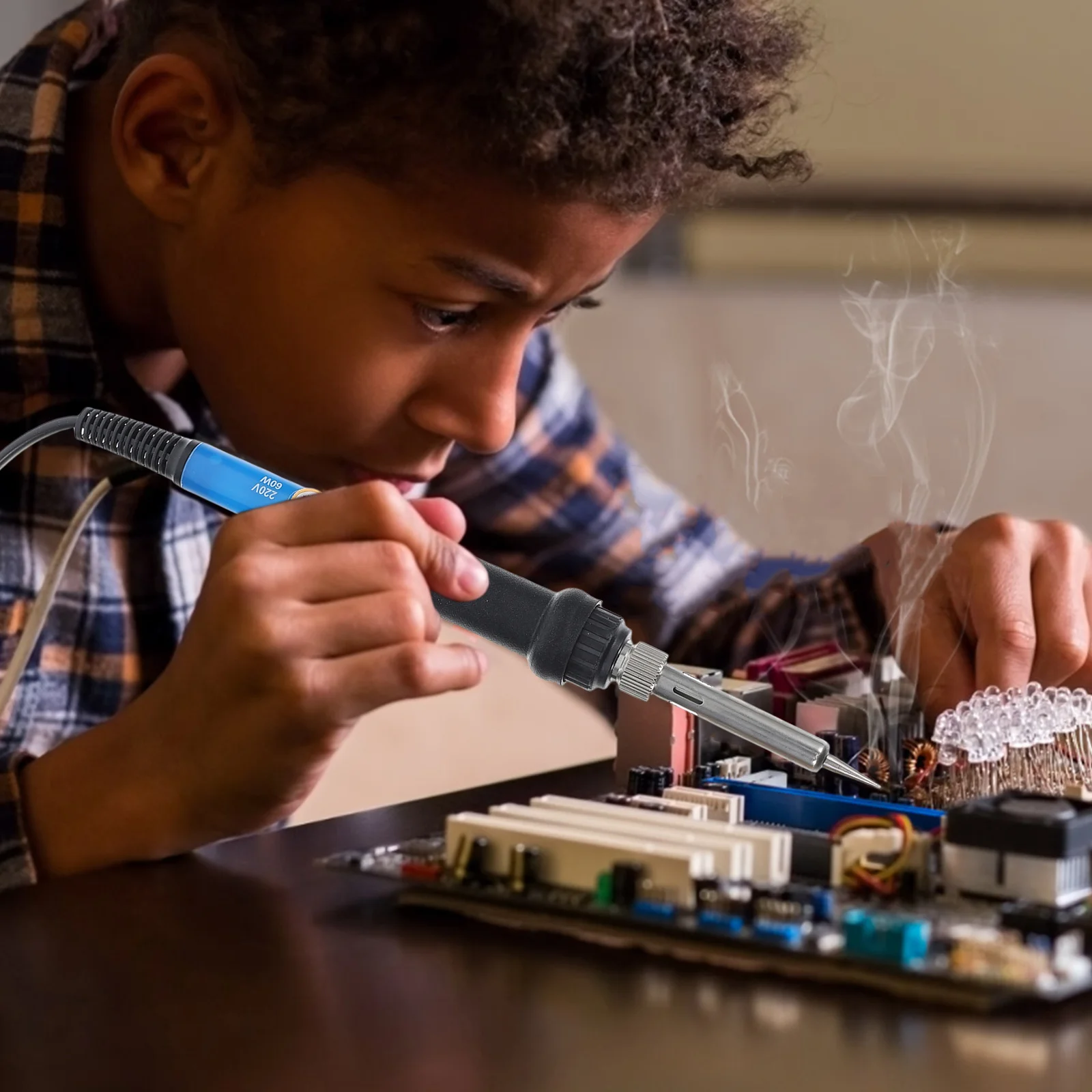 1 مجموعة سبيكة لحام كهربائي مجموعة قابل للتعديل درجة الحرارة المحمولة لحام لحام الحديد أدوات طقم لحام الإلكترونية الاتحاد الأوروبي التوصيل