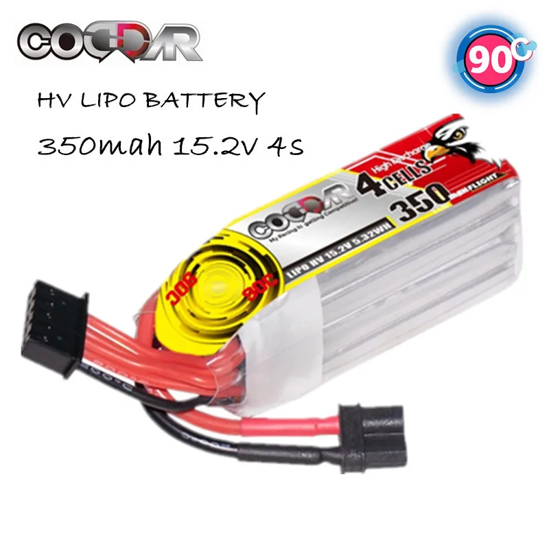 2/5Pcs CODDAR Lipo Battery 4S 15.2V 350mAh 90C With XT30 Plug For Helicopter Airplane Drone RC Car Boat Truck Spare Parts