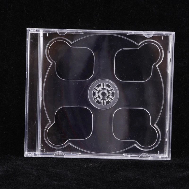 Square Transparent Bottom CD Box Empty CD Case PP Plastic Milky Transparent CD Case CD Case Capacity 2 Discs 14.2cm*12.4cm*1.0cm