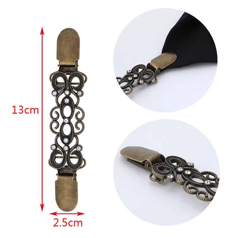 1PC Sweater Cardigan Clip Duck-mouth Clips Flexible Beaded Pearl Pin Brooch Shawl Shirt Collar Buckles For Clothing Decor